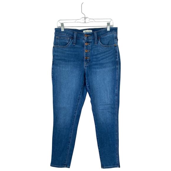 MADEWELL Curvy Roadtripper Skinny Jean Monroe Wash Button-Front Size 30P Petite - Picture 3 of 11